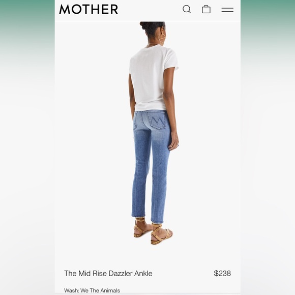 MOTHER denim jeans, The Mid Rise Dazzler Ankle, Wash: whiplash, size 27 - Picture 9 of 11